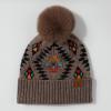 imageCC Exclusives Plush Yarn Pom Beanie hat with Daisy Pattern HAT2093HAT3001HAT4005HAT4009HAT4023Aztectaupe