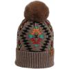 imageCC Exclusives Plush Yarn Pom Beanie hat with Daisy Pattern HAT2093HAT3001HAT4005HAT4009HAT4023Aztectaupe
