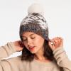 imageCC Exclusives Plush Yarn Pom Beanie hat with Daisy Pattern HAT2093HAT3001HAT4005HAT4009HAT4023Multi Yarn Aztecgrey Mix