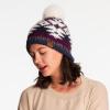 imageCC Exclusives Plush Yarn Pom Beanie hat with Daisy Pattern HAT2093HAT3001HAT4005HAT4009HAT4023Multi Yarn Aztecpurple Mix