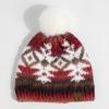 imageCC Exclusives Plush Yarn Pom Beanie hat with Daisy Pattern HAT2093HAT3001HAT4005HAT4009HAT4023Multi Yarn Aztecrust Mix