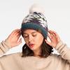 imageCC Exclusives Plush Yarn Pom Beanie hat with Daisy Pattern HAT2093HAT3001HAT4005HAT4009HAT4023Multi Yarn Aztecteal Mix