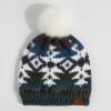 imageCC Exclusives Plush Yarn Pom Beanie hat with Daisy Pattern HAT2093HAT3001HAT4005HAT4009HAT4023Multi Yarn Aztecteal Mix