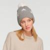 imageCC Exclusives Plush Yarn Pom Beanie hat with Daisy Pattern HAT2093HAT3001HAT4005HAT4009HAT4023Starlt Mel Grey