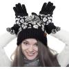 imageCC Exclusives Soft Beanie hat with Leopard Pattern and Fur PomHAT7001SF7001A Gift Setblack