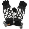 imageCC Exclusives Soft Beanie hat with Leopard Pattern and Fur PomHAT7001SF7001A Gift Setblack