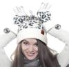 imageCC Exclusives Soft Beanie hat with Leopard Pattern and Fur PomHAT7001SF7001A Gift Setivory