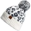 imageCC Exclusives Soft Beanie hat with Leopard Pattern and Fur PomHAT7001SF7001A Gift Setivory