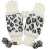 imageCC Exclusives Soft Beanie hat with Leopard Pattern and Fur PomHAT7001SF7001A Gift Setivory