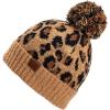 imageCC Exclusives Soft Beanie hat with Leopard Pattern and Fur PomHAT7001SF7001A Gift Setlatte