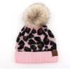 imageCC Exclusives Soft Beanie hat with Leopard Pattern and Fur PomHAT7001SF7001Baby Pinkleo