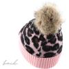 imageCC Exclusives Soft Beanie hat with Leopard Pattern and Fur PomHAT7001SF7001Baby Pinkleo