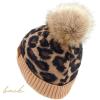 imageCC Exclusives Soft Beanie hat with Leopard Pattern and Fur PomHAT7001SF7001Latteleo