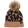 imageCC Exclusives Soft Beanie hat with Leopard Pattern and Fur PomHAT7001SF7001Latteleo