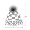 imageCC Exclusives Soft Beanie hat with Leopard Pattern and Fur PomHAT7001SF7001Leopard Black White Plaid