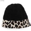 imageCC Exclusives Soft Beanie hat with Leopard Pattern and Fur PomHAT7001SF7001Leopard Black White Plaid