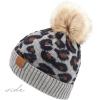 imageCC Exclusives Soft Beanie hat with Leopard Pattern and Fur PomHAT7001SF7001Lt Mel Greyleo