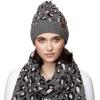 imageCC Exclusives Soft Beanie hat with Leopard Pattern and Fur PomHAT7001SF7001Ltmelgreyleopard Pom
