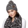imageCC Exclusives Soft Beanie hat with Leopard Pattern and Fur PomHAT7001SF7001Ltmelgreyleopard Pom