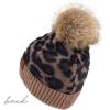 imageCC Exclusives Soft Beanie hat with Leopard Pattern and Fur PomHAT7001SF7001Mocha