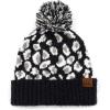 imageCC Exclusives Soft Beanie hat with Leopard Pattern and Fur PomHAT7001SF7001Ultla Soft  Black