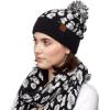 imageCC Exclusives Soft Beanie hat with Leopard Pattern and Fur PomHAT7001SF7001Ultla Soft  Black