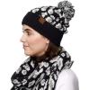 imageCC Exclusives Soft Beanie hat with Leopard Pattern and Fur PomHAT7001SF7001Ultla Soft  Black