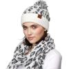 imageCC Exclusives Soft Beanie hat with Leopard Pattern and Fur PomHAT7001SF7001Ultla Soft  Ivory