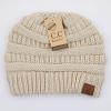 imageCC Exclusives Soft Stretch Cable Knit Messy Bun Ponytail Beanie Winter Hat for Women MB20A Beige1