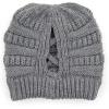 imageCC Exclusives Soft Stretch Cable Knit Messy Bun Ponytail Beanie Winter Hat for Women MB20A0 Crisscross Lt Mel Grey