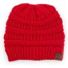 imageCC Exclusives Soft Stretch Cable Knit Messy Bun Ponytail Beanie Winter Hat for Women MB20A0 Crisscross Red