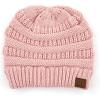 imageCC Exclusives Soft Stretch Cable Knit Messy Bun Ponytail Beanie Winter Hat for Women MB20A0 Crisscross Rose