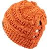 imageCC Exclusives Soft Stretch Cable Knit Messy Bun Ponytail Beanie Winter Hat for Women MB20A0 Crisscross Toffee