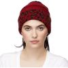 imageCC Exclusives Soft Stretch Cable Knit Messy Bun Ponytail Beanie Winter Hat for Women MB20A1 Leopard Burgundy