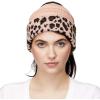 imageCC Exclusives Soft Stretch Cable Knit Messy Bun Ponytail Beanie Winter Hat for Women MB20A1 Leopard Indi Pink