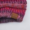 imageCC Exclusives Soft Stretch Cable Knit Messy Bun Ponytail Beanie Winter Hat for Women MB20ABurgundy Mix
