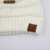imageCC Exclusives Soft Stretch Cable Knit Messy Bun Ponytail Beanie Winter Hat for Women MB20AIvory