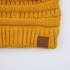 imageCC Exclusives Soft Stretch Cable Knit Messy Bun Ponytail Beanie Winter Hat for Women MB20AMustard