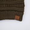 imageCC Exclusives Soft Stretch Cable Knit Messy Bun Ponytail Beanie Winter Hat for Women MB20ANewolive