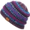 imageCC Exclusives Soft Stretch Cable Knit Messy Bun Ponytail Beanie Winter Hat for Women MB20APurple Mix