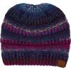 imageCC Exclusives Soft Stretch Cable Knit Messy Bun Ponytail Beanie Winter Hat for Women MB20APurple Mix