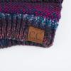 imageCC Exclusives Soft Stretch Cable Knit Messy Bun Ponytail Beanie Winter Hat for Women MB20APurple Mix