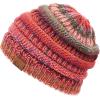 imageCC Exclusives Soft Stretch Cable Knit Messy Bun Ponytail Beanie Winter Hat for Women MB20ARust Mix