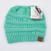 imageCC Exclusives Soft Stretch Cable Knit Messy Bun Ponytail Beanie Winter Hat for Women MB20ASage