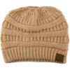 imageCC Exclusives Soft Stretch Cable Knit Messy Bun Ponytail Beanie Winter Hat for Women MB20ASequins Indi Pink