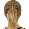 imageCC Exclusives Soft Stretch Cable Knit Messy Bun Ponytail Beanie Winter Hat for Women MB20ASequins Taupe