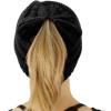 imageCC Exclusives Soft Stretch Cable Knit Messy Bun Ponytail Beanie Winter Hat for Women MB20ASolid Black