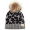 imageCC Exclusives Solid Ribbed Kids Beanie Hat with Faux Fur Pom KIDS43KIDS2061Leopardlt Mel Grey