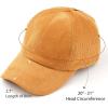 imageCC Exclusives Stone Washed Corduroy CrissCross Ponytail Baseball Cap for Women Adjustable High Bun HatHoney Mustard