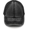 imageCC Exclusives Washed Distressed Cotton Denim CrissCross Ponytail Hat Baseball Cap BT1009Black